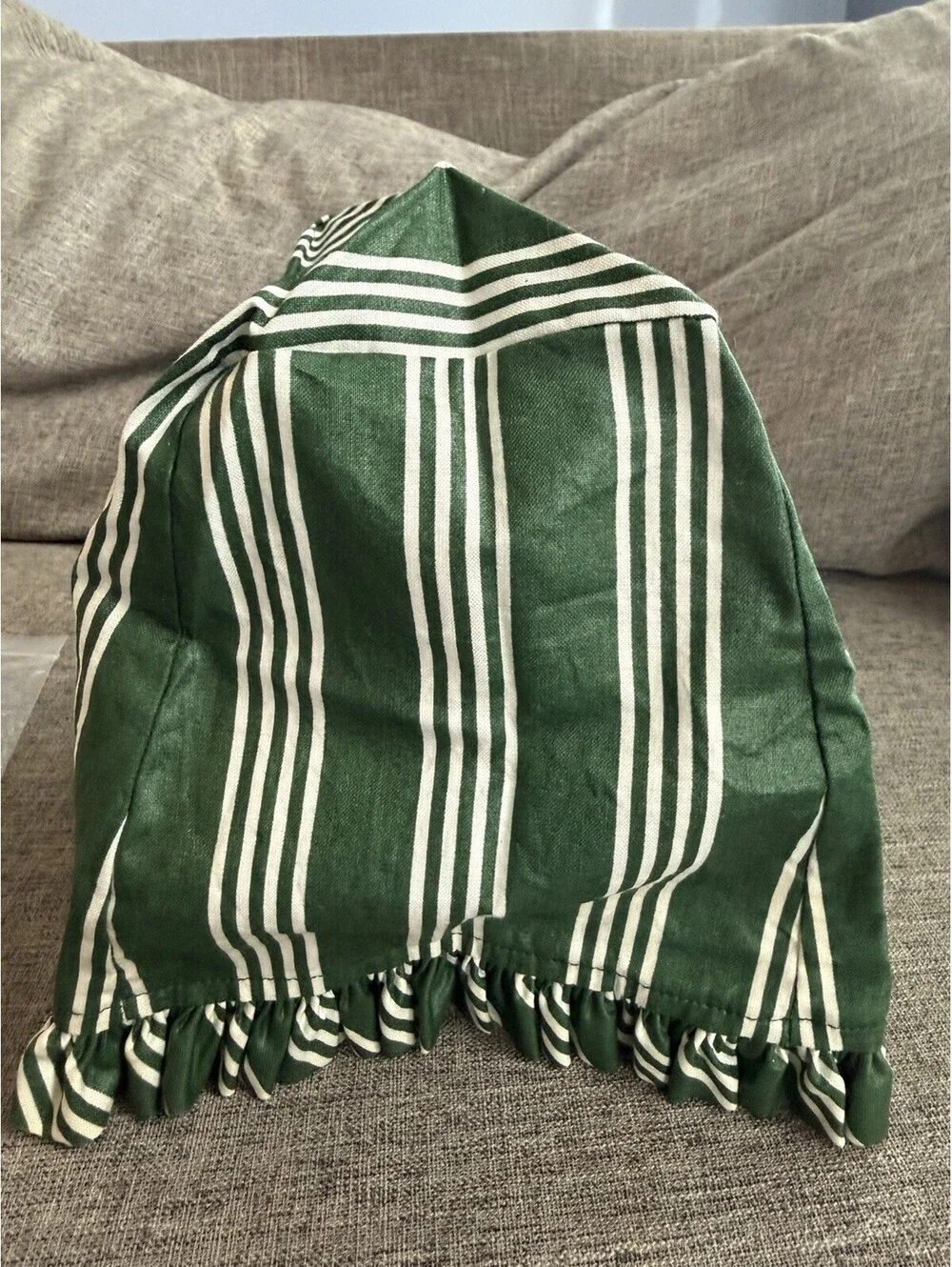 Longaberger Spring Basket Fabric Liner In Hunter Green Stripe New